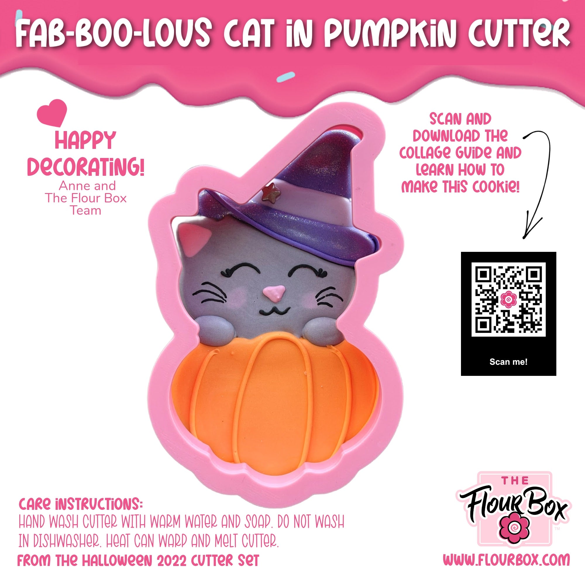 Fab-BOO-lous Cat in Pumpkin Cookie Cutter