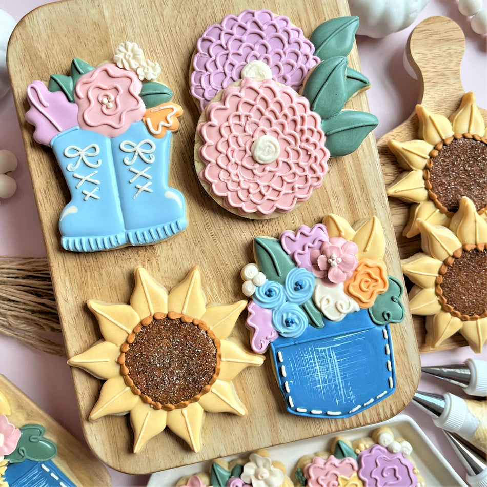Fall Floral Cookie Cutter BUNDLE and Digital Decorating Guide
