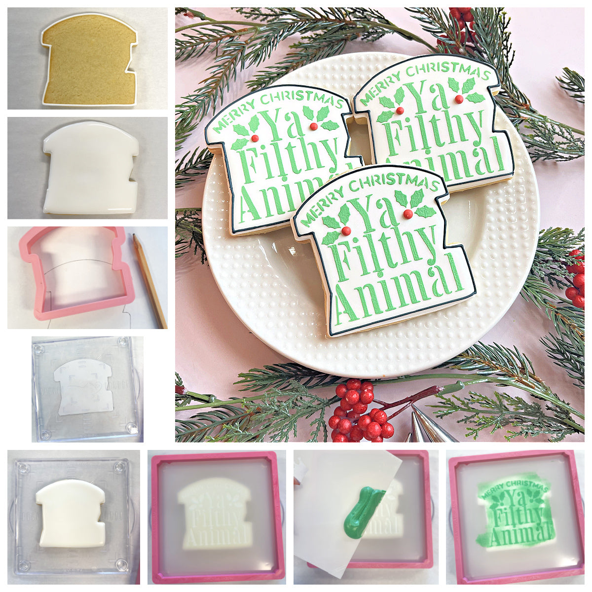 Filthy Animal Plaque Cookie Cutter with Stencil The Flour Box