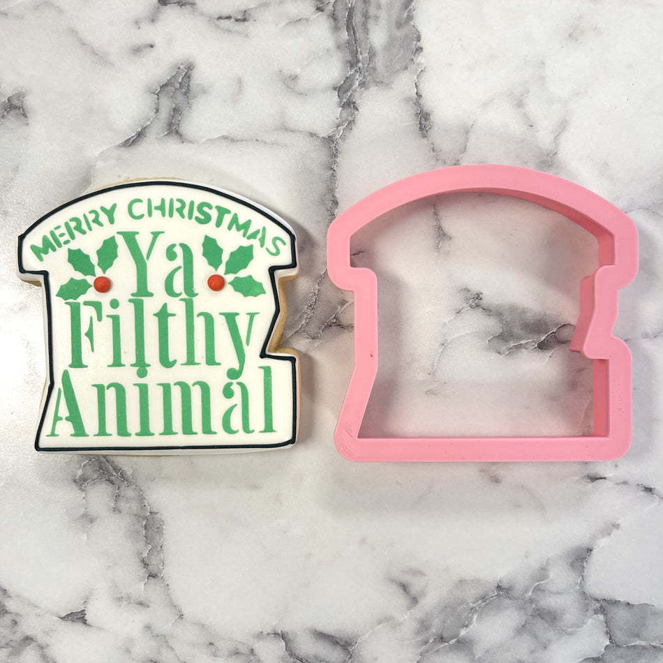 Filthy Animal Plaque Cookie Cutter with Stencil