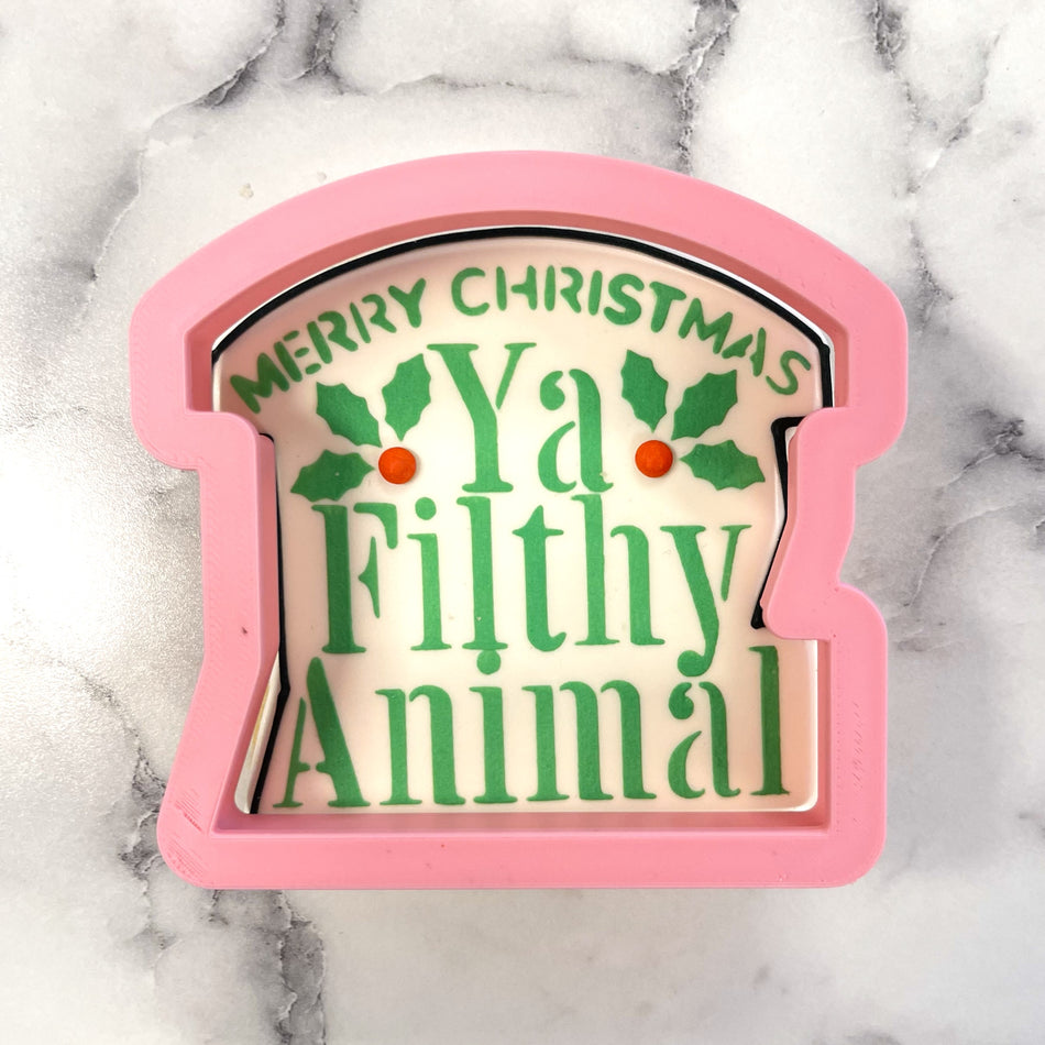 Filthy Animal Plaque Cookie Cutter with Stencil