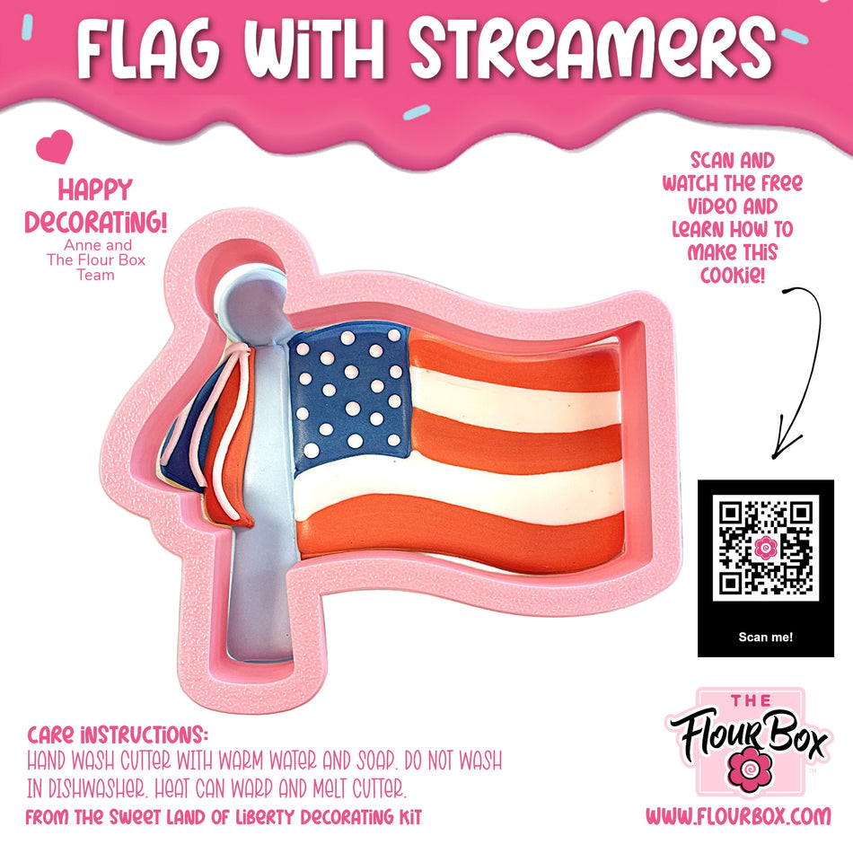 Flag with Streamers Cookie Cutter