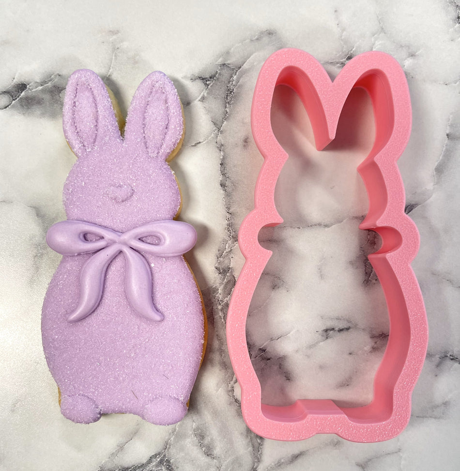 Flocked Bunny with Bow Cookie Cutter