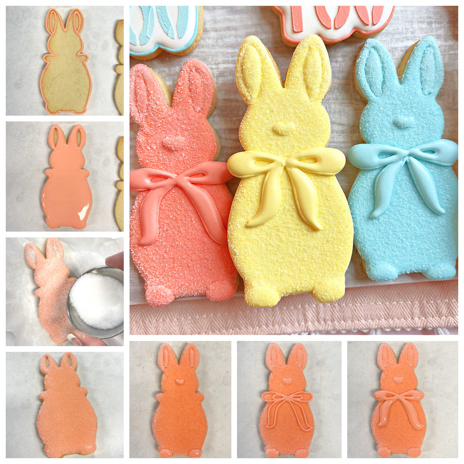 Flocked Bunny with Bow Cookie Cutter