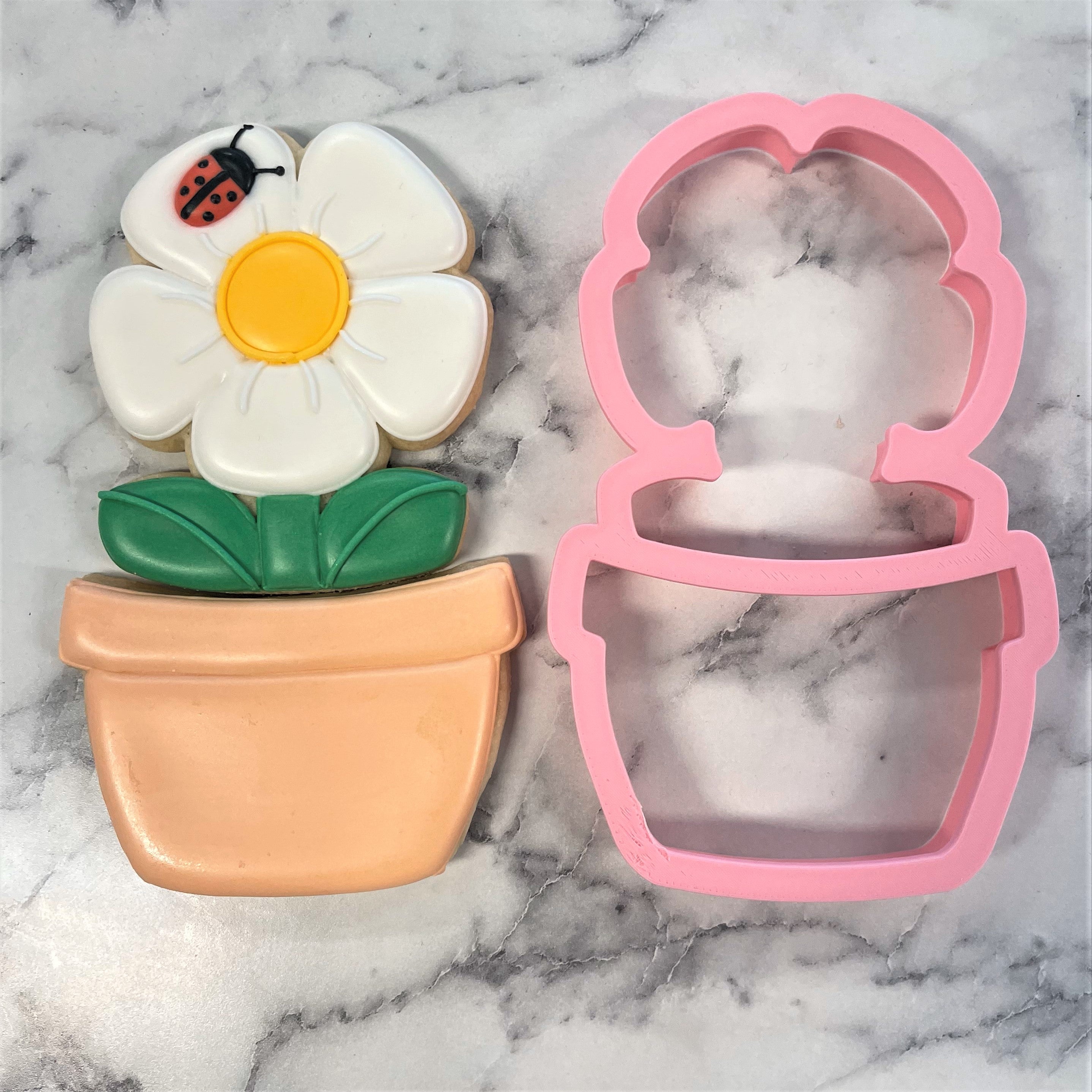 potted plant cookie cutter Flower in Pot 2-in-1 Flour Box Multi-Cookie Cutter