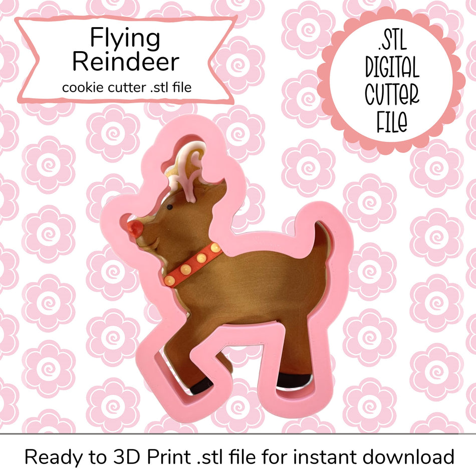 Flying Reindeer Cutter STL File (digital file)
