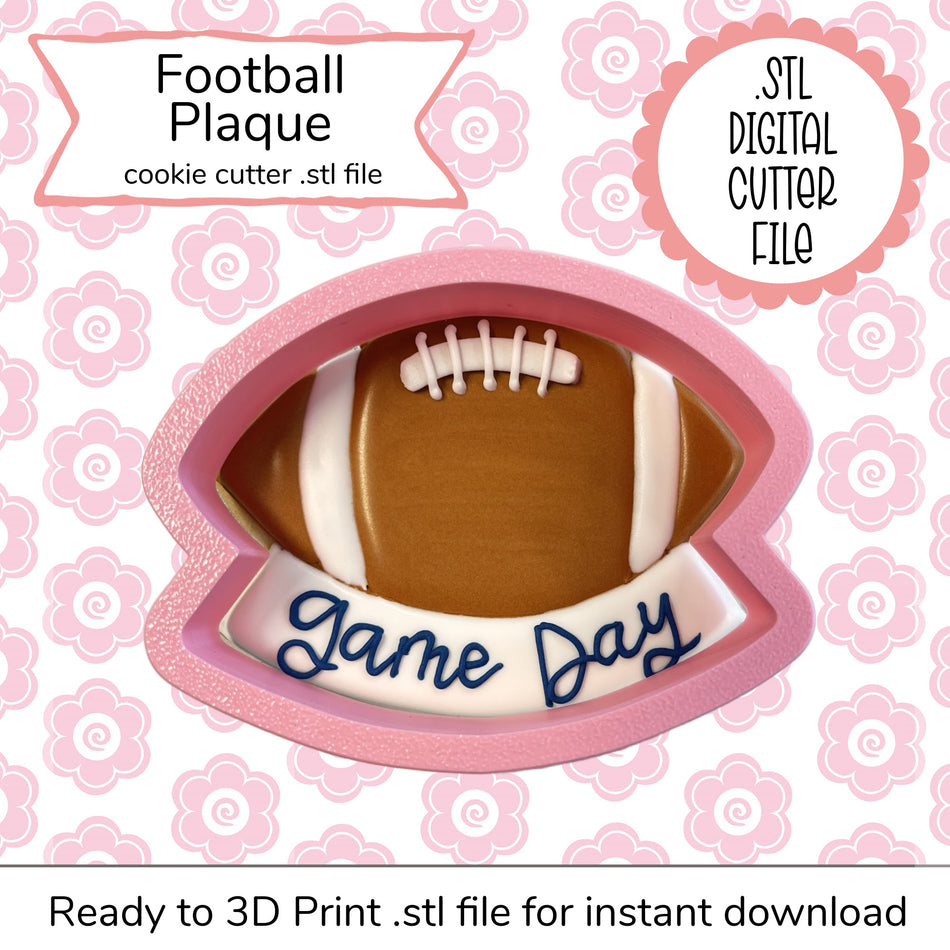 Football Plaque STL Cutter File (digital file)