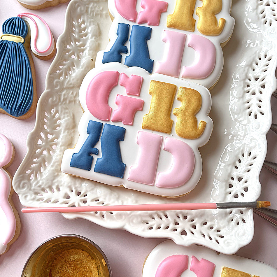 GRAD Square Plaque Cookie Cutter with Stencil