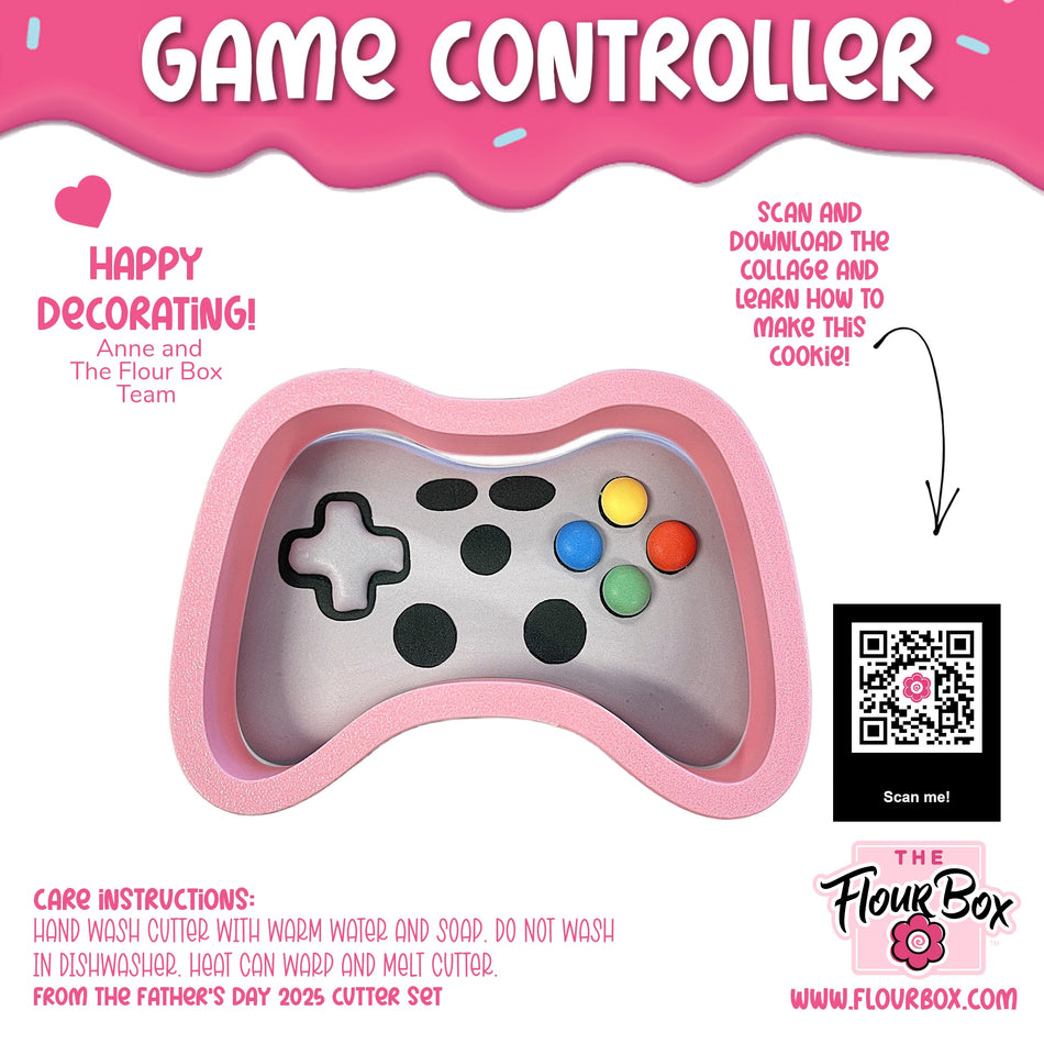 Game Controller Cookie Cutter with Stencil