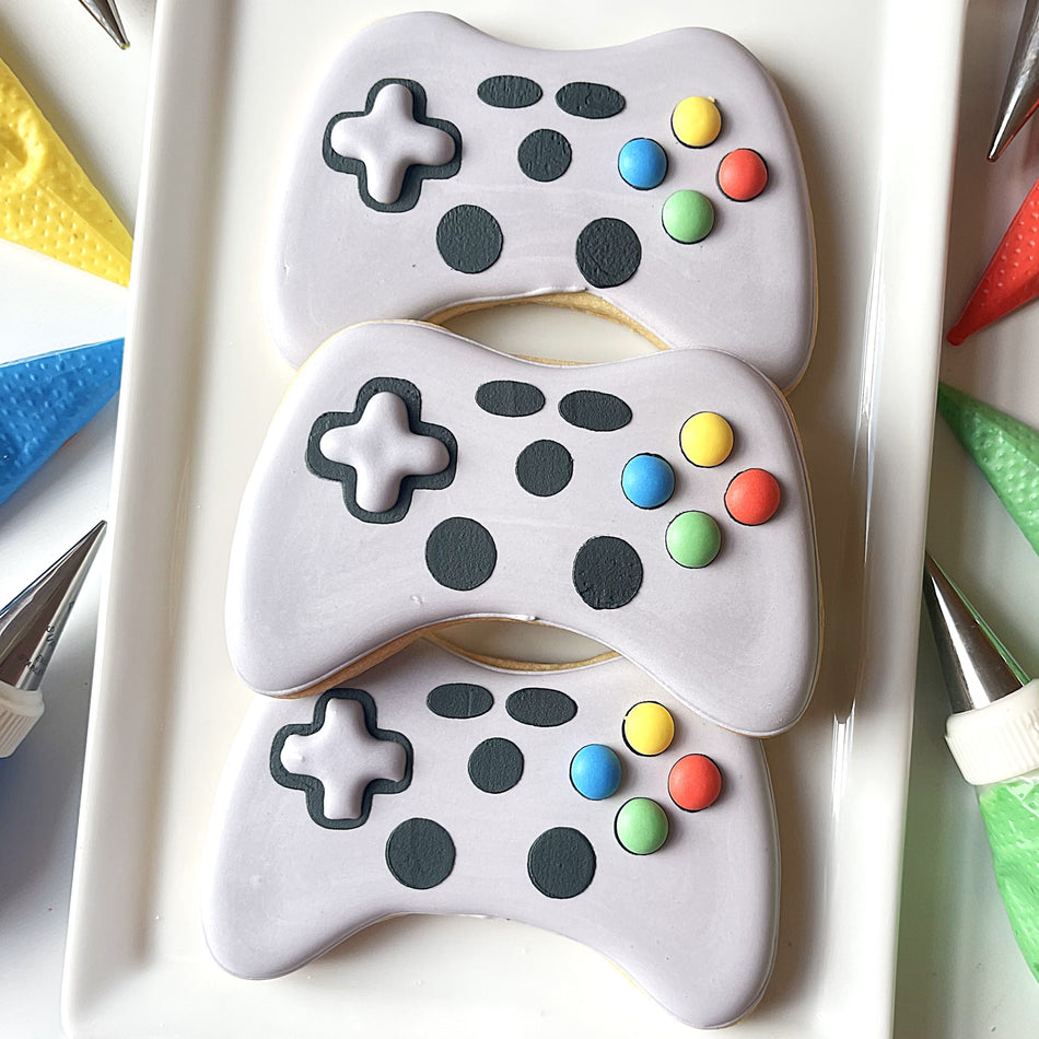 Gamer Cookie Cutter with Stencil BUNDLE (2 cutters & 2 stencils)