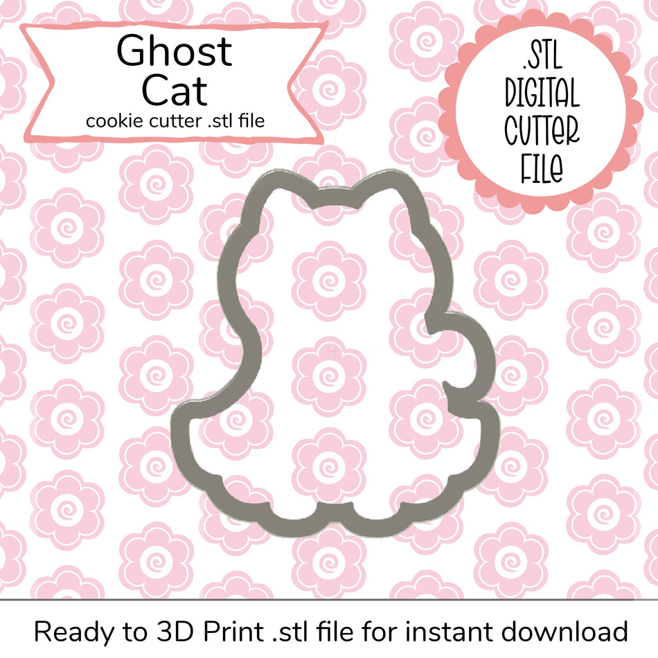Ghost Cat STL Cutter File (digital)