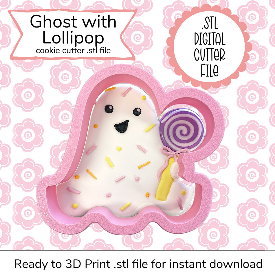 Ghost with Lollipop Cutter STL File (digital)