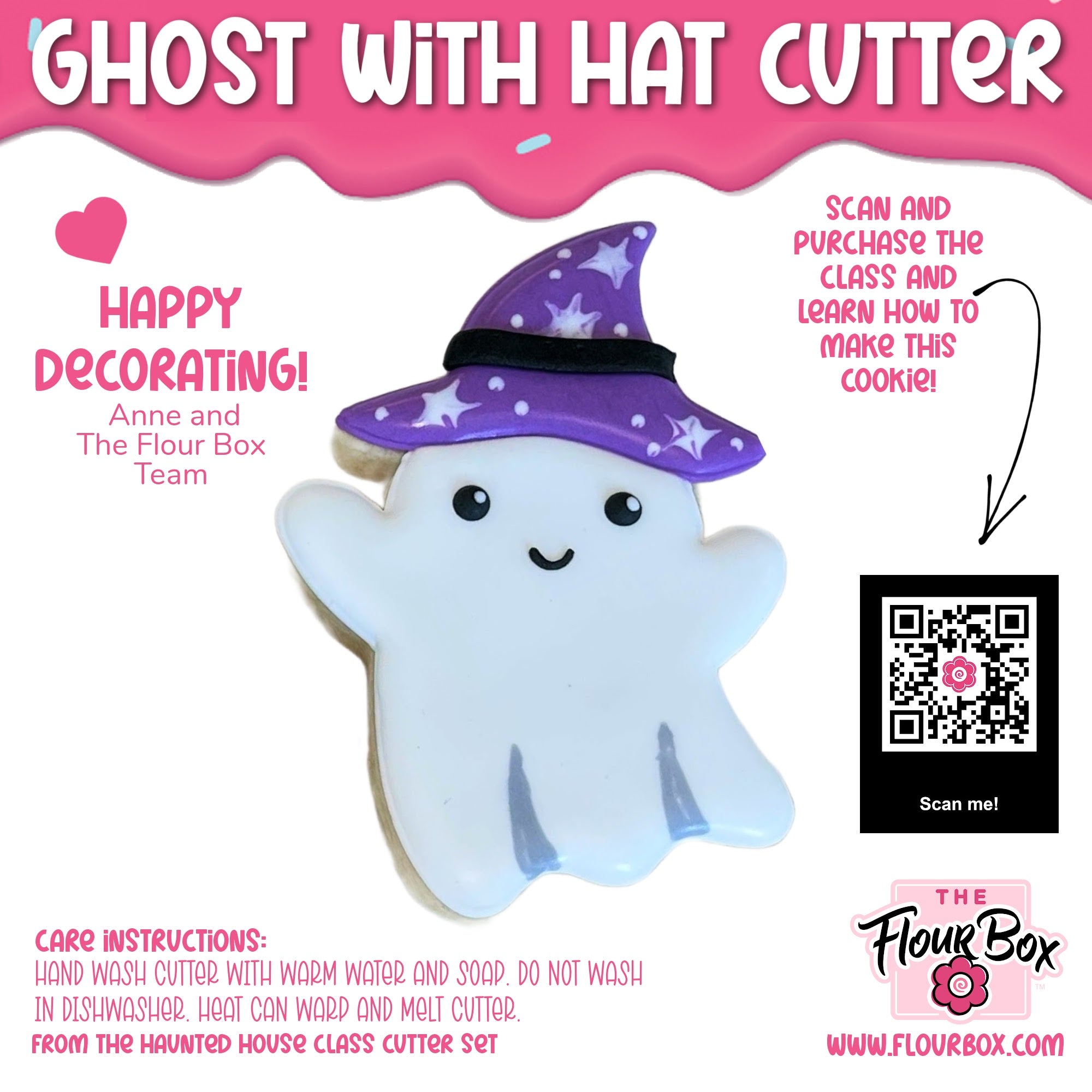 Ghost with Hat Cookie Cutter