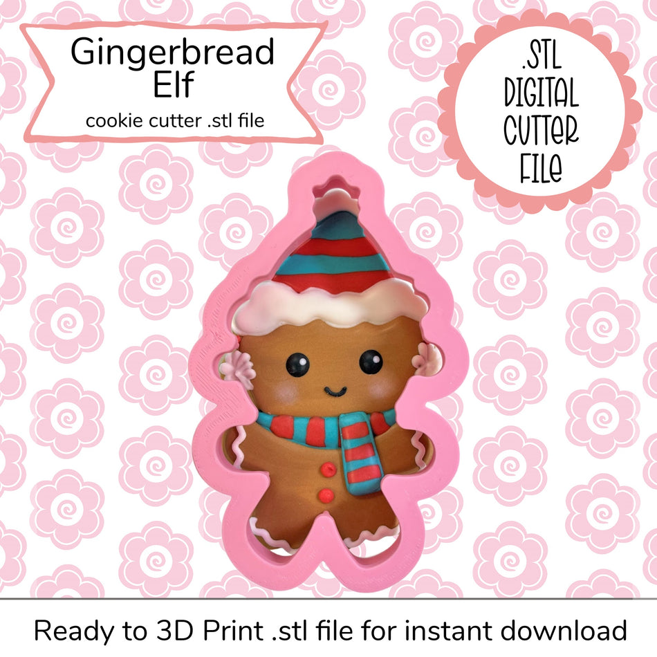 Gingerbread Elf Cutter STL File (digital file)