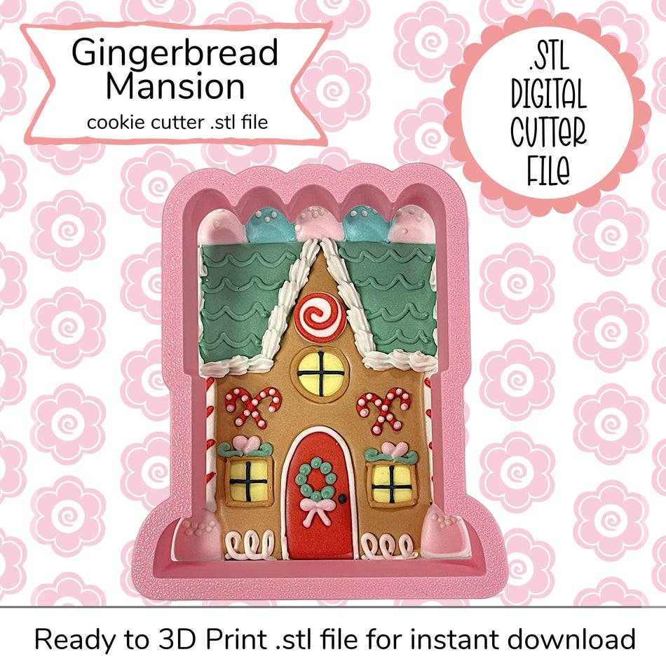 Gingerbread Mansion Cutter STL File (digital file)