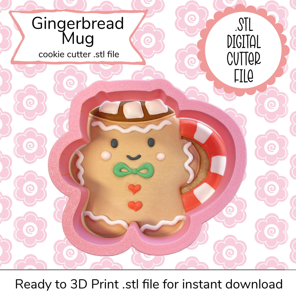 Gingerbread Mug Cutter STL File (digital file)