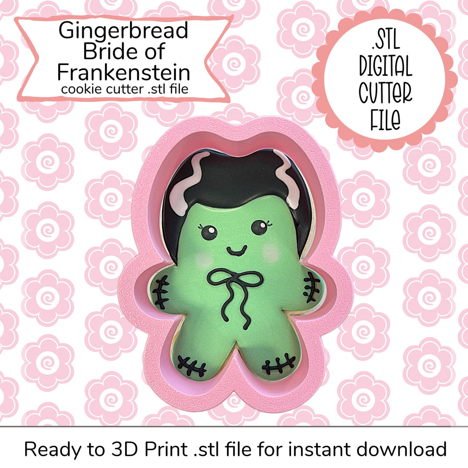 Gingerbread Bride of Frankenstein STL Cutter File (digital file)