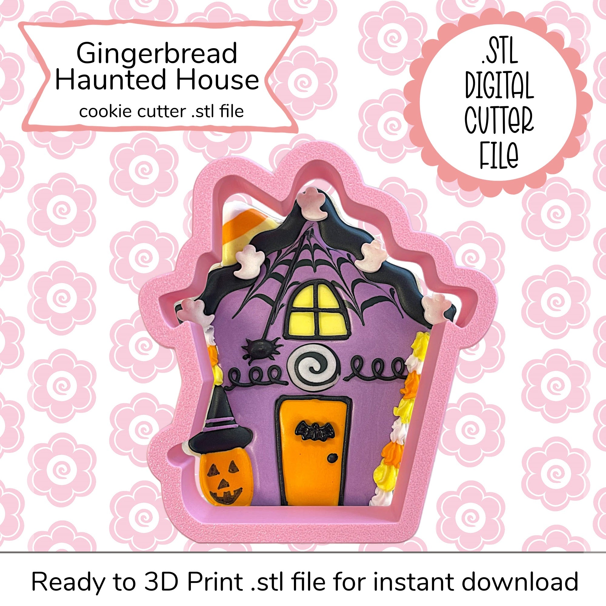 Haunted Gingerbread House Cutter STL File (digital file)