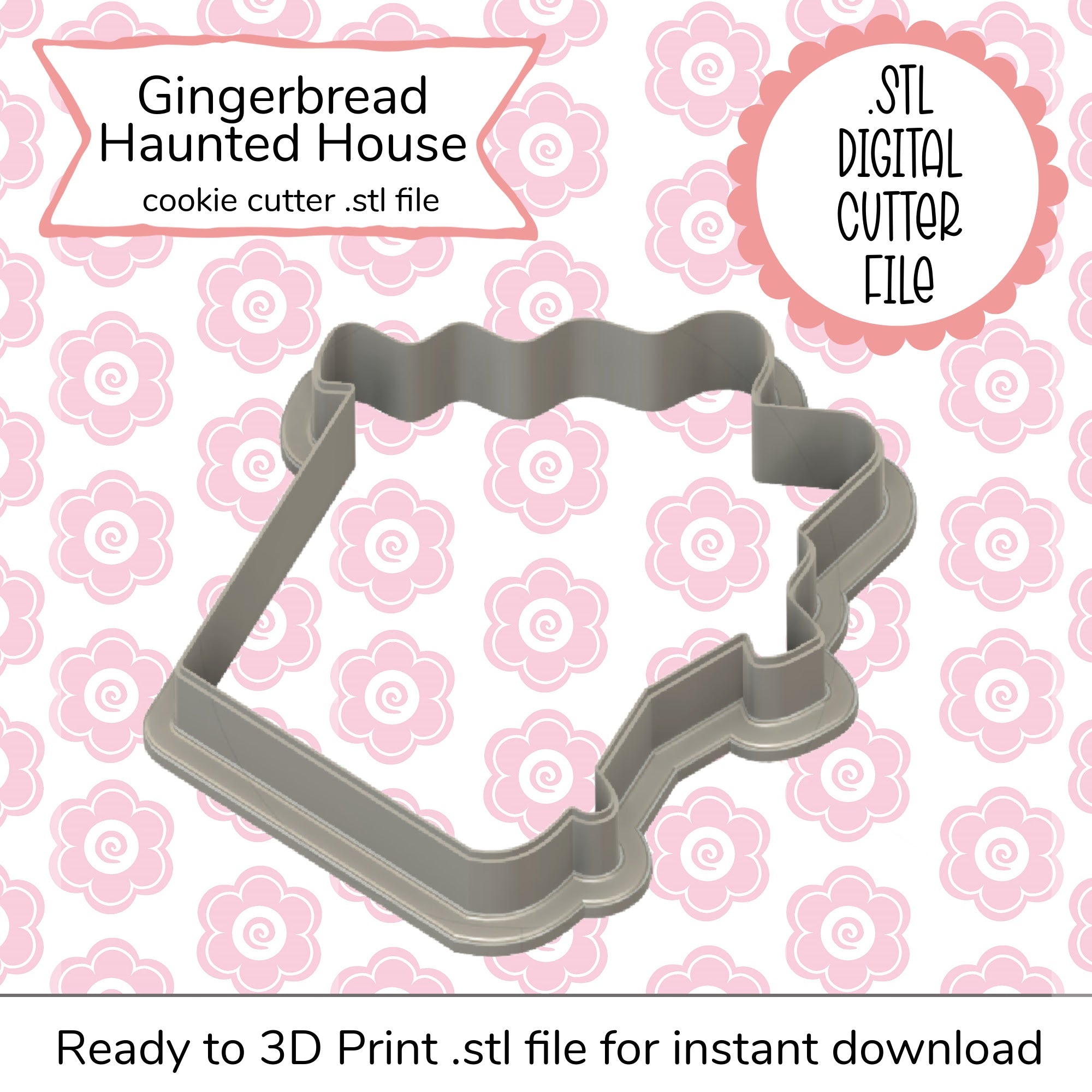 Haunted Gingerbread House Cutter STL File (digital file)