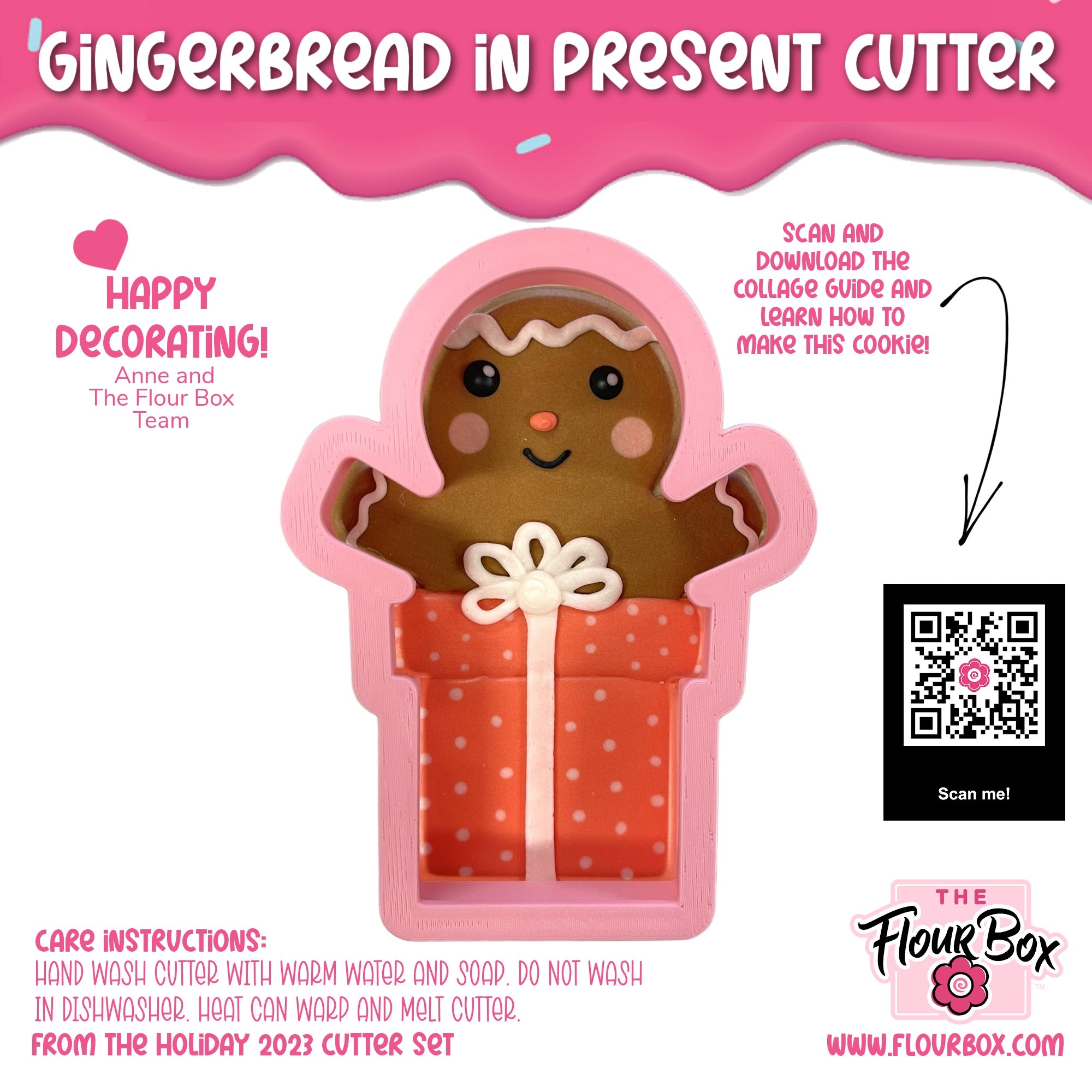 Gingerbread in Present Cookie Cutter