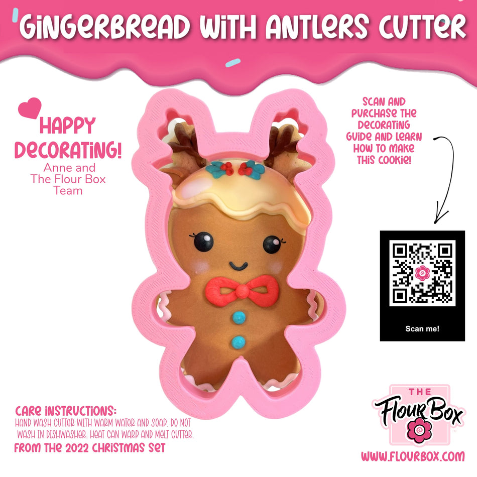 Gingerbread with Antlers Cookie Cutter