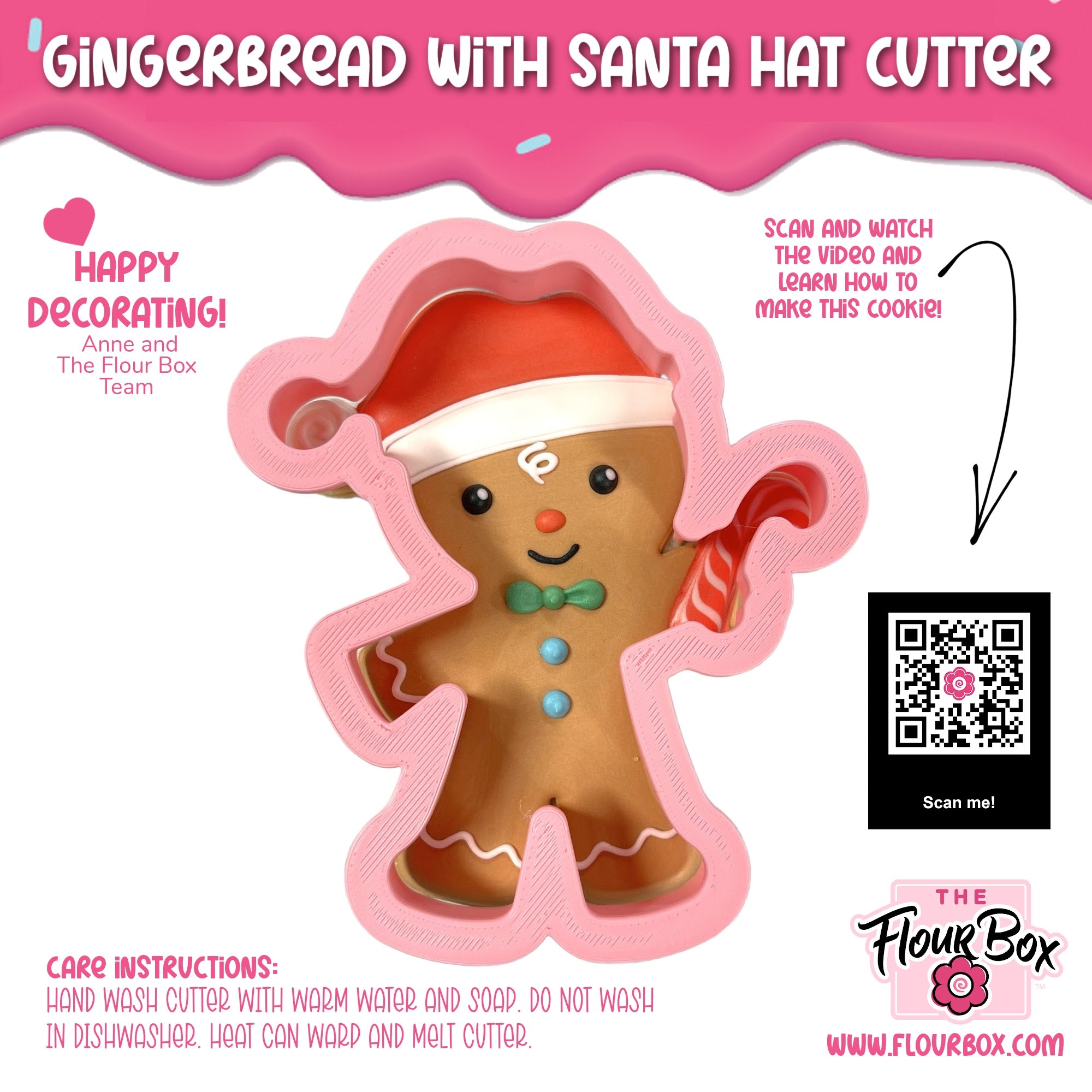 Gingerbread with Santa Hat Cookie Cutter