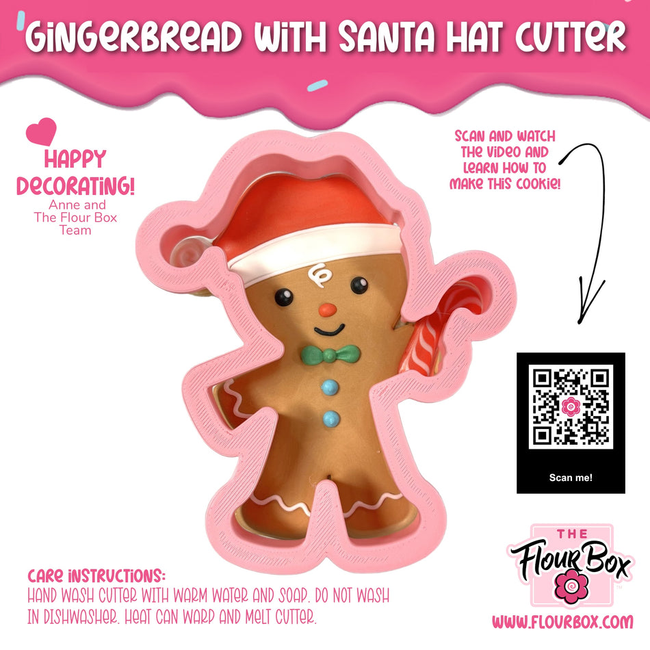 Gingerbread with Santa Hat Cookie Cutter