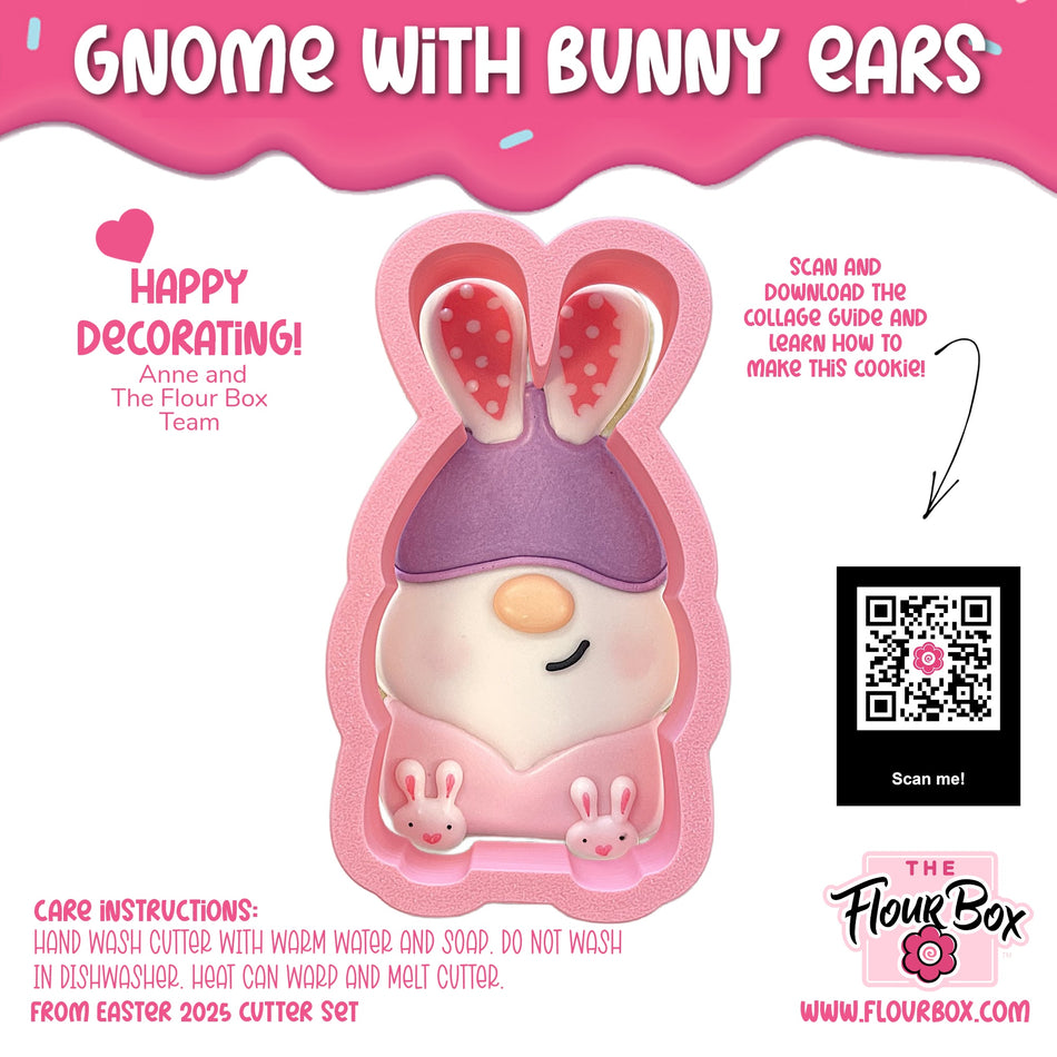 Gnome with Bunny Ears Cookie Cutter