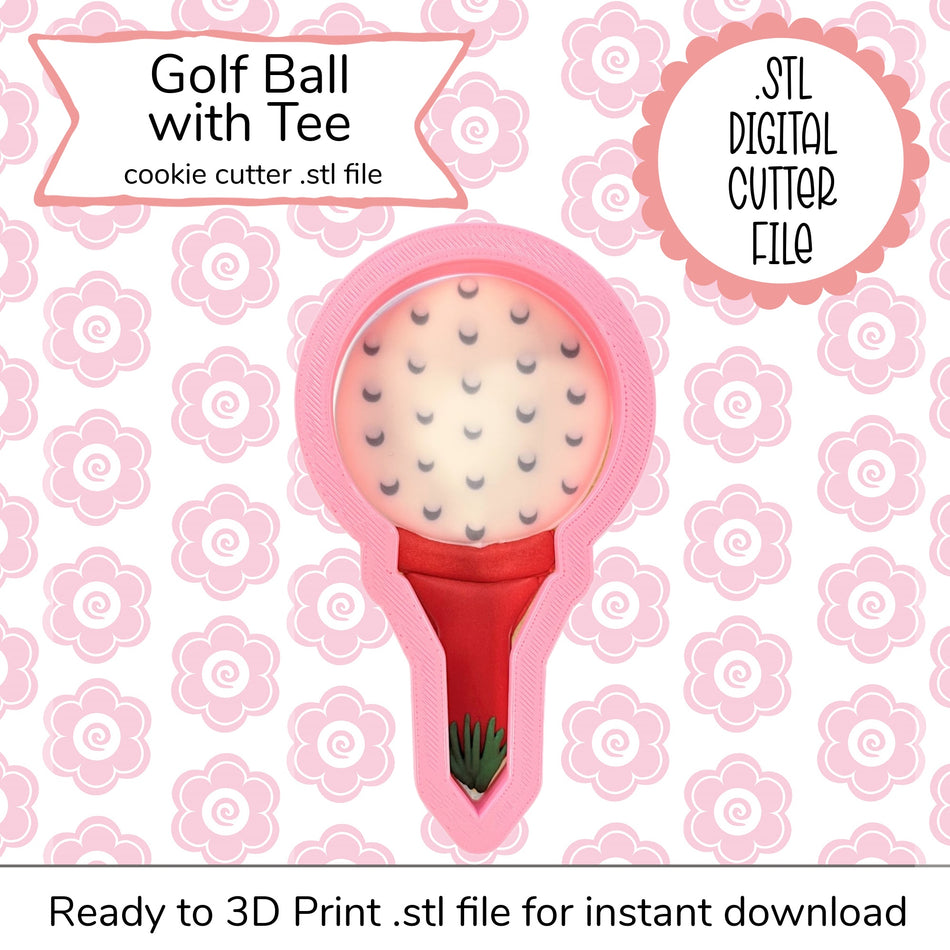Golf Ball with Tee STL Cutter File (digital file)