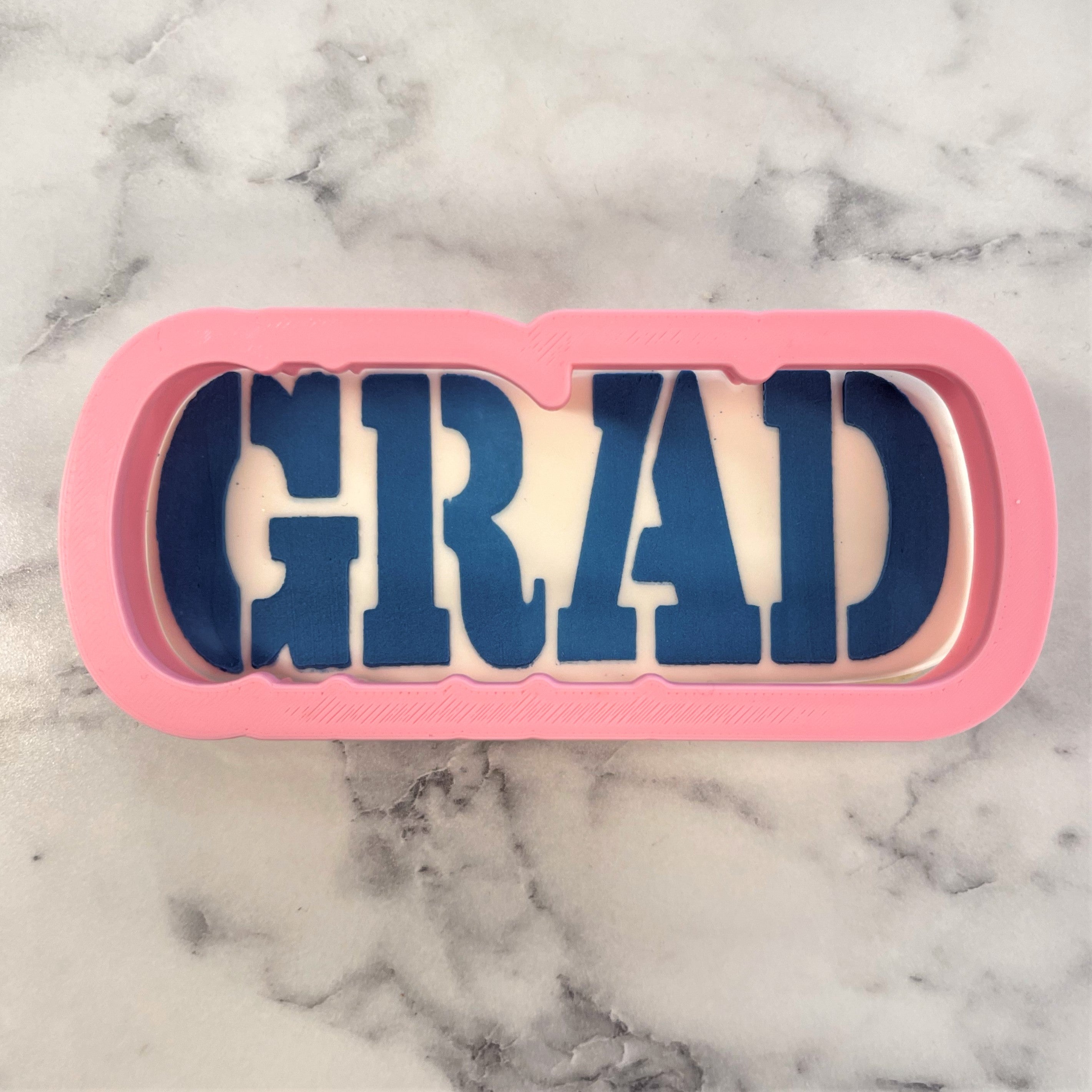 Grad Plaque Flour Box Club Cookie Cutter with Stencil