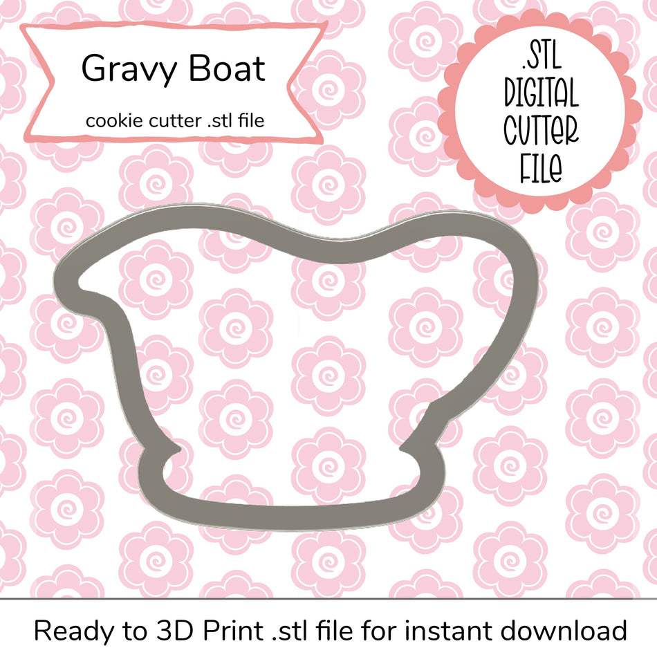 Gravy Boat Cutter STL File (digital file)