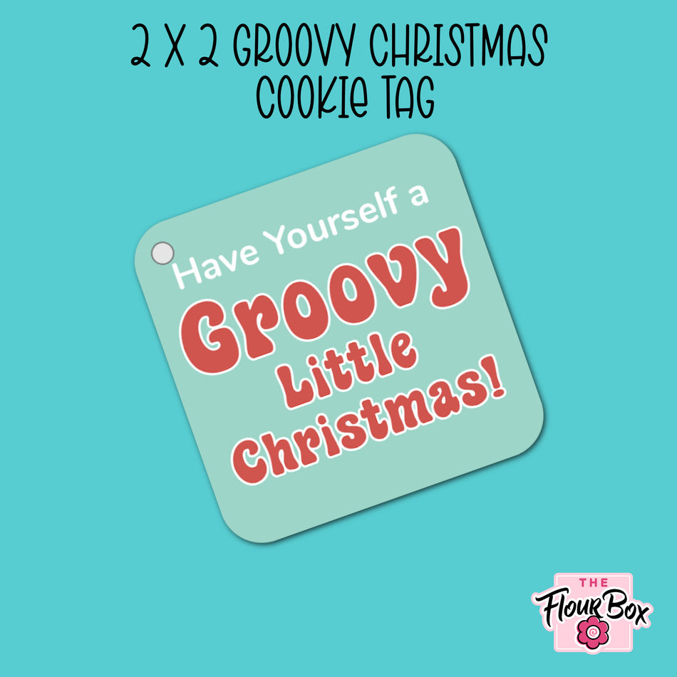 Groovy Little Christmas Cookie Tag - 25 TAGS