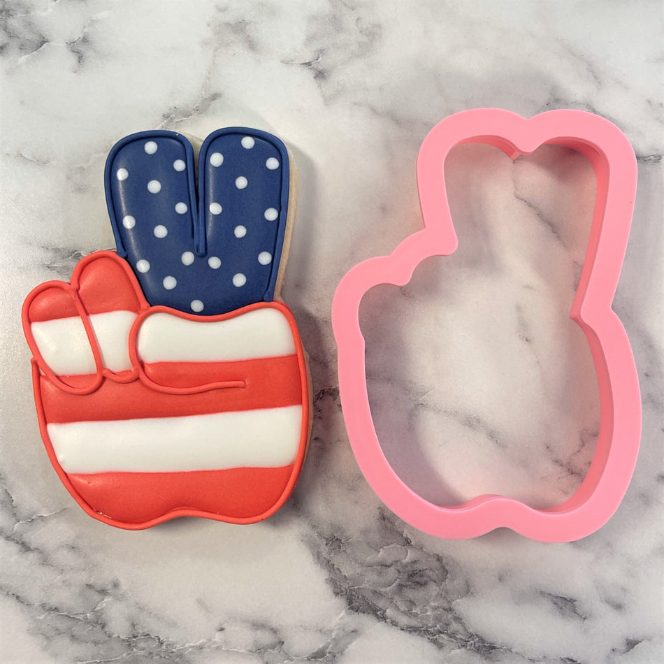 Hand Peace Sign Flour Box Club Cookie Cutter