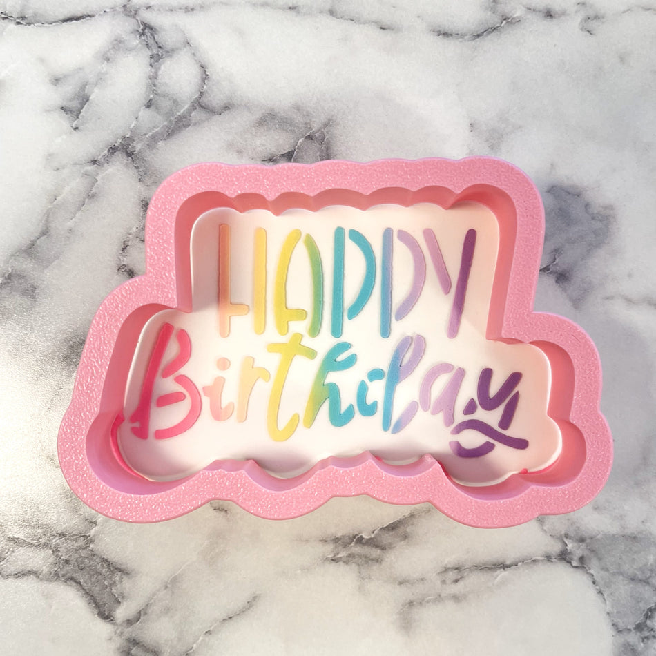 Happy Birthday Cookie Cutter with Stencil Set