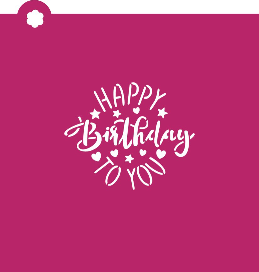 Happy Birthday to You Club Box Stencil