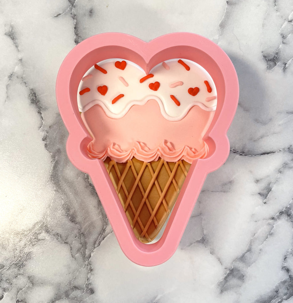 Heart Ice Cream Cone Cookie Cutter