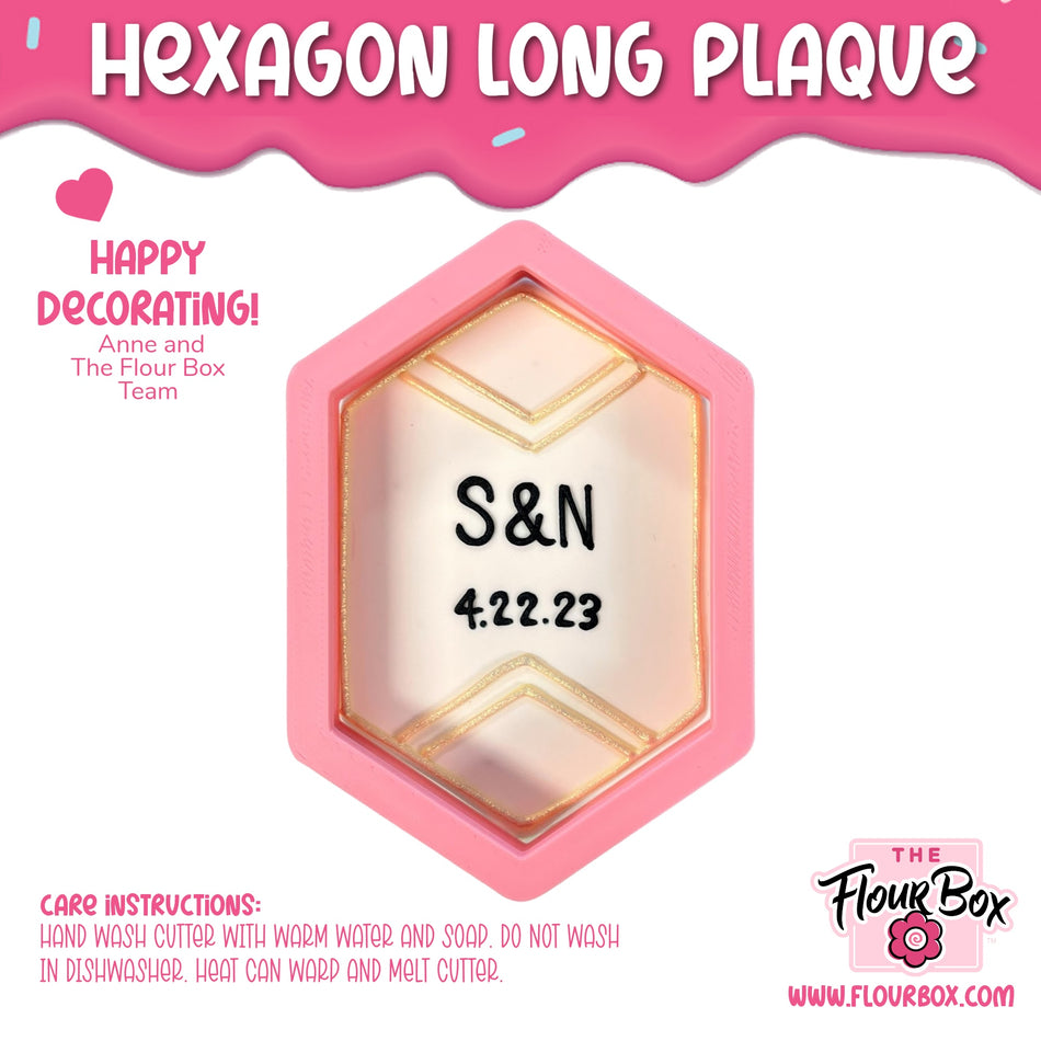 Hexagon Long Plaque Cookie Cutter
