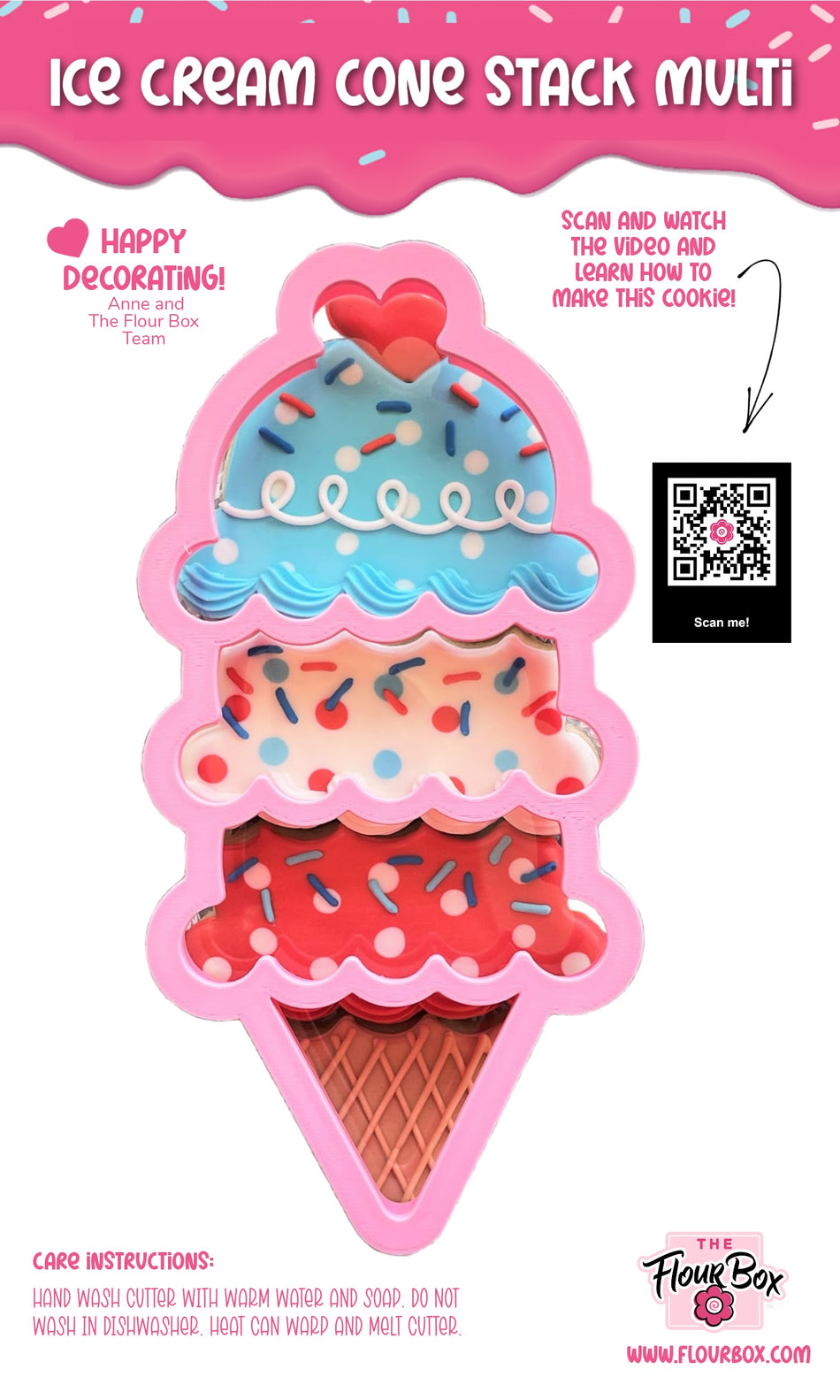 Ice Cream Cone Stack 4-in-1 Multi-Cookie Cutter