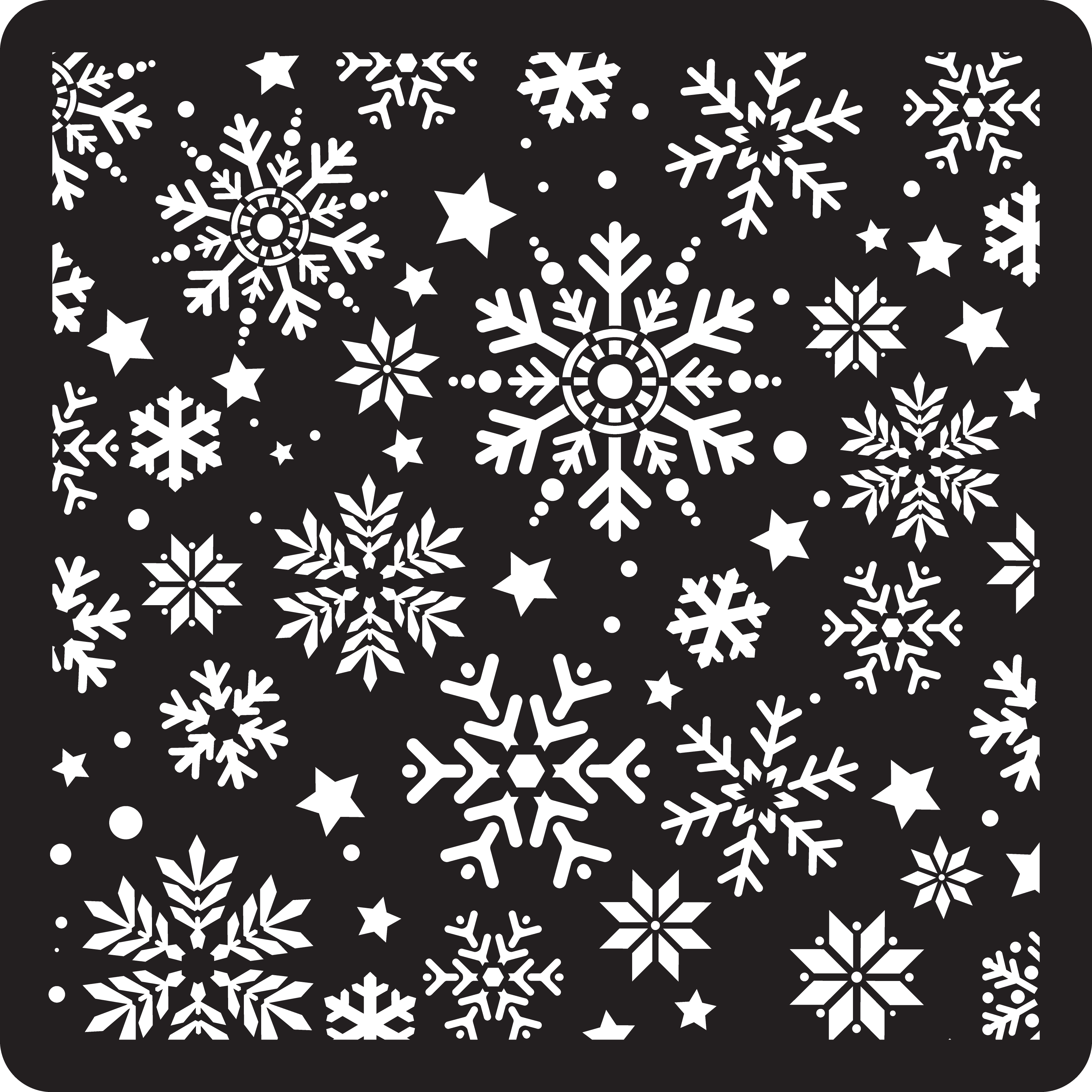 Snowflake Pattern Flour Box Stencil