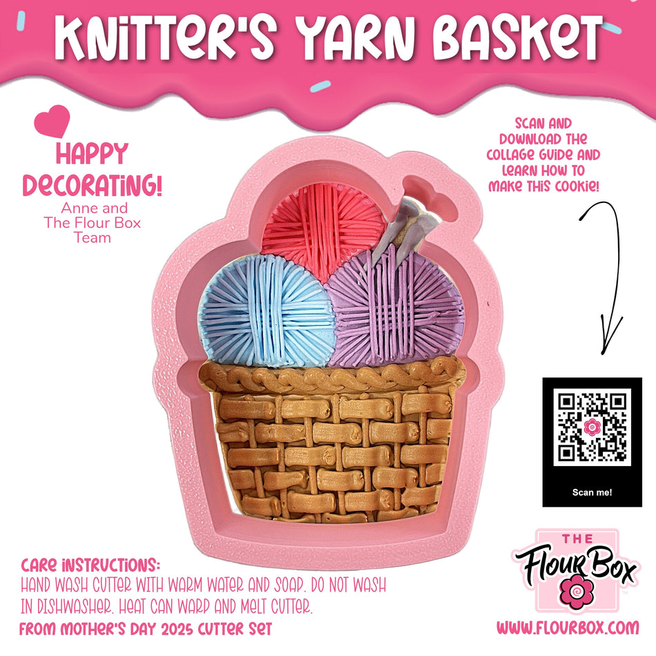 Knitter's Yarn Basket Cookie Cutter