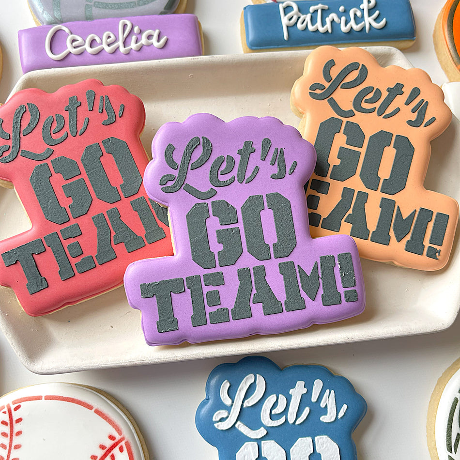 Let's Go Team Flour Box Stencil
