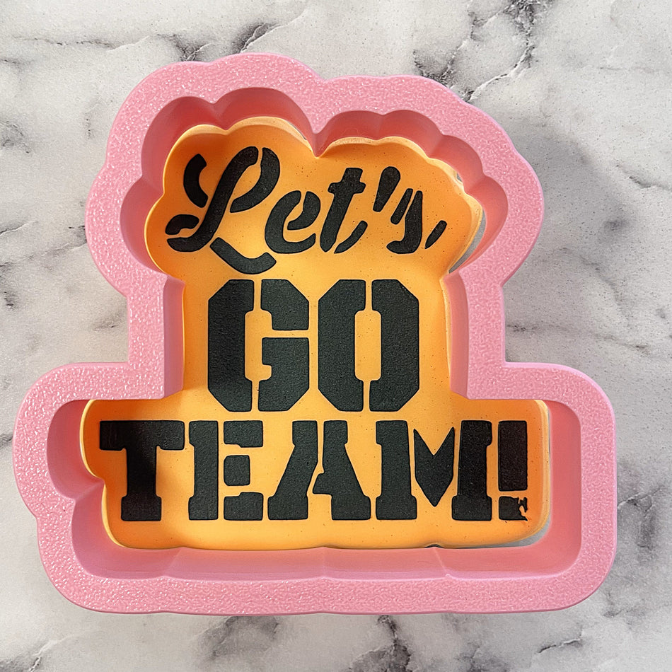 Let's Go Team Flour Box Club Cookie Cutter with STENCIL