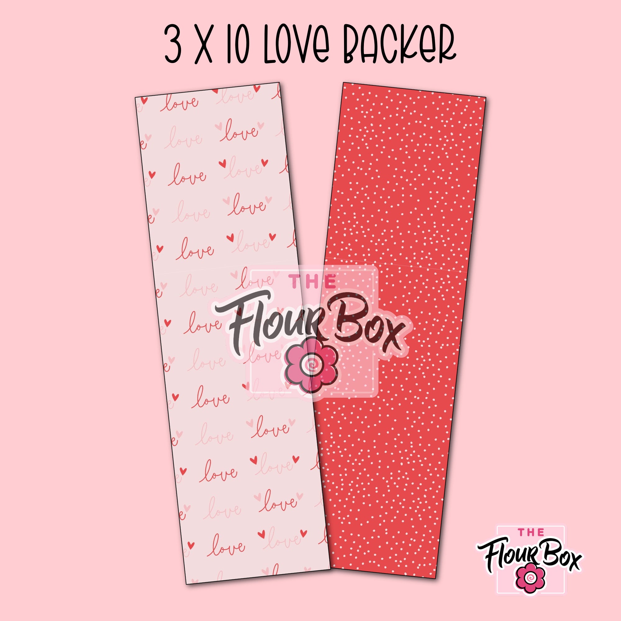 Love Cookie BOX Backer - 3" x 10" Long - 25 BACKERS