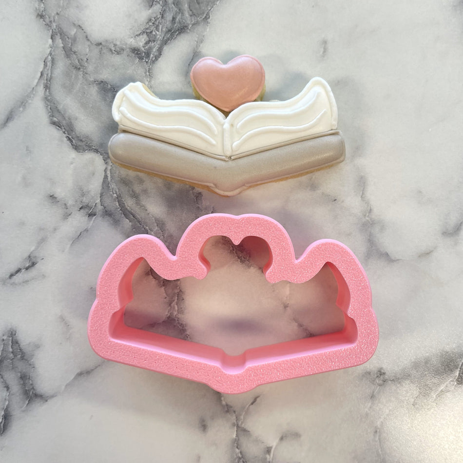 Mini Cozy Open Book Cookie Cutter