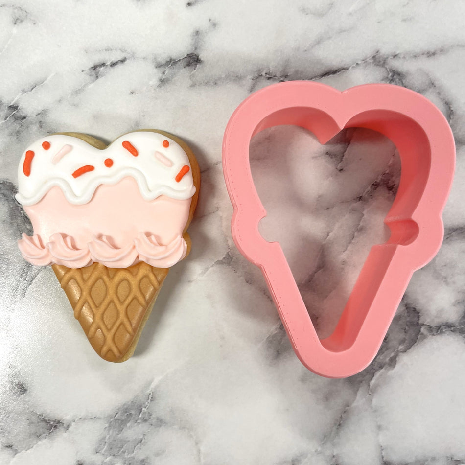 MINI Heart Ice Cream Cone Cookie Cutter
