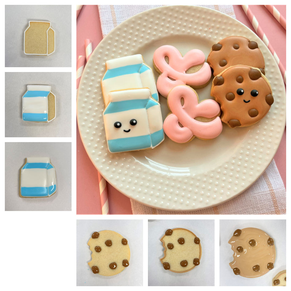 Mini Chocolate Chip Cookie and Mini Milk Box Cookie Cutter BUNDLE