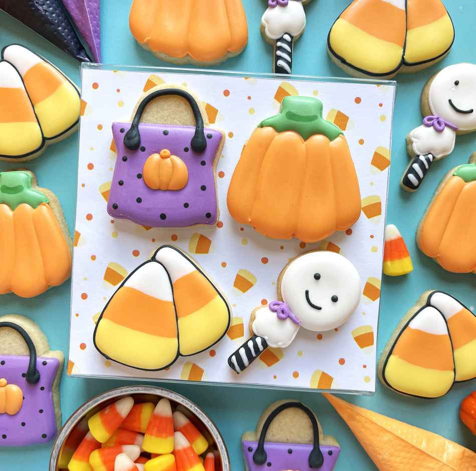 Mini Halloween Candy 4pc Flour Box Club Cookie Cutter Set