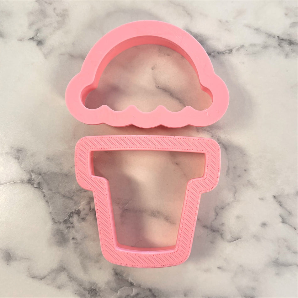 Mini Ice Cream Scoop and Cone Flour Box Club Cookie Cutter Set