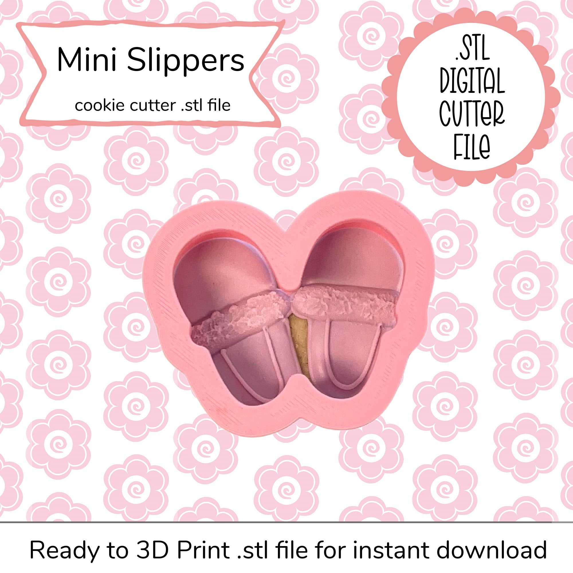 Mini Slippers (Flip Flops) Cutter STL File (digital file)