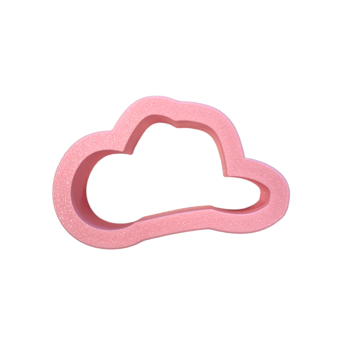 Mini western hat cookie cutter in pink with a glittery finish for baking and crafting projects